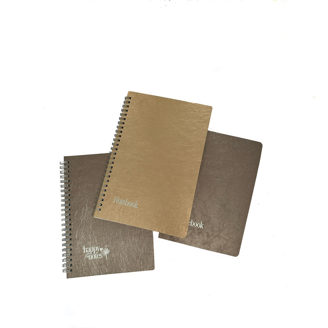 Sổ ghi chép gáy lò xo A5, 180 trang, bìa vải giấy màu Metallic